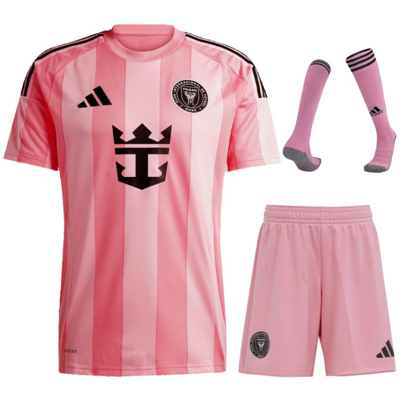 Completo Casa Inter Miami 2025/26 per Bambini – Rosa Iconico con Dettagli Neri